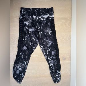 Lululemon Wunder Under Scrunched Side Mesh Leggings Multi Gray Black